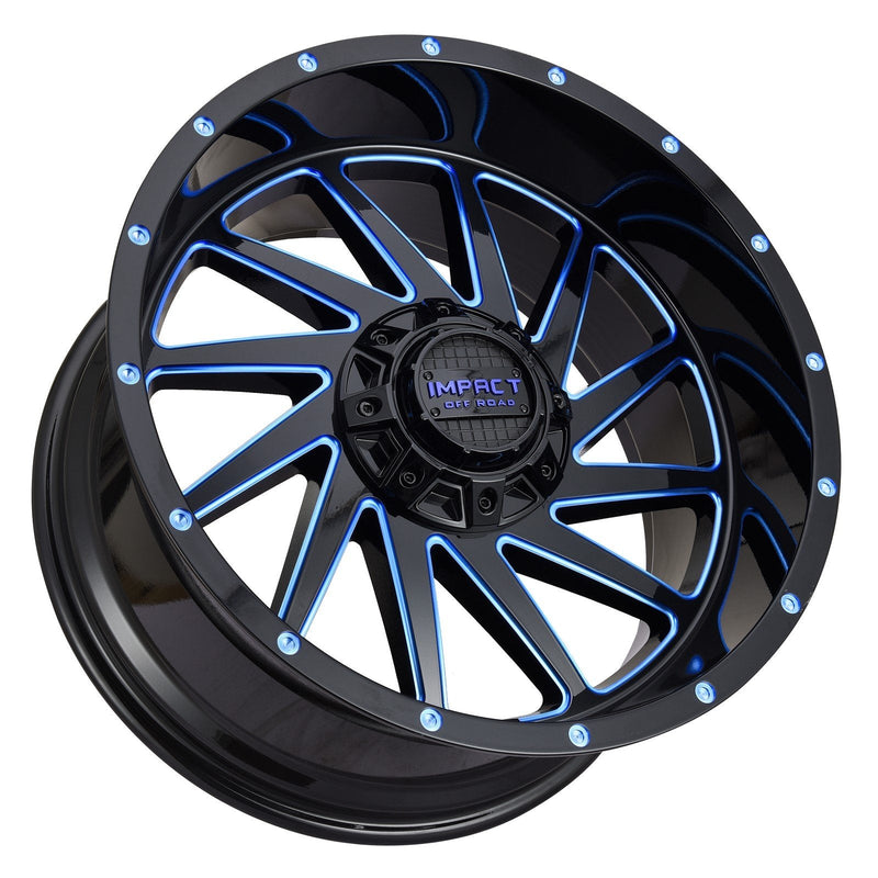 Impact 811 20x10 5x139.7 & 5x127 -12 Gloss Black/Blue Milled