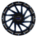 Impact 811 20x10 5x139.7 & 5x127 -12 Gloss Black/Blue Milled