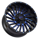 Impact 812 20x10 5x139.7 & 5x127 -12 Gloss Black/Blue Milled