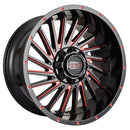 Impact 812 20x10 5x139.7 & 5x127 -12 Gloss Black/Red Milled