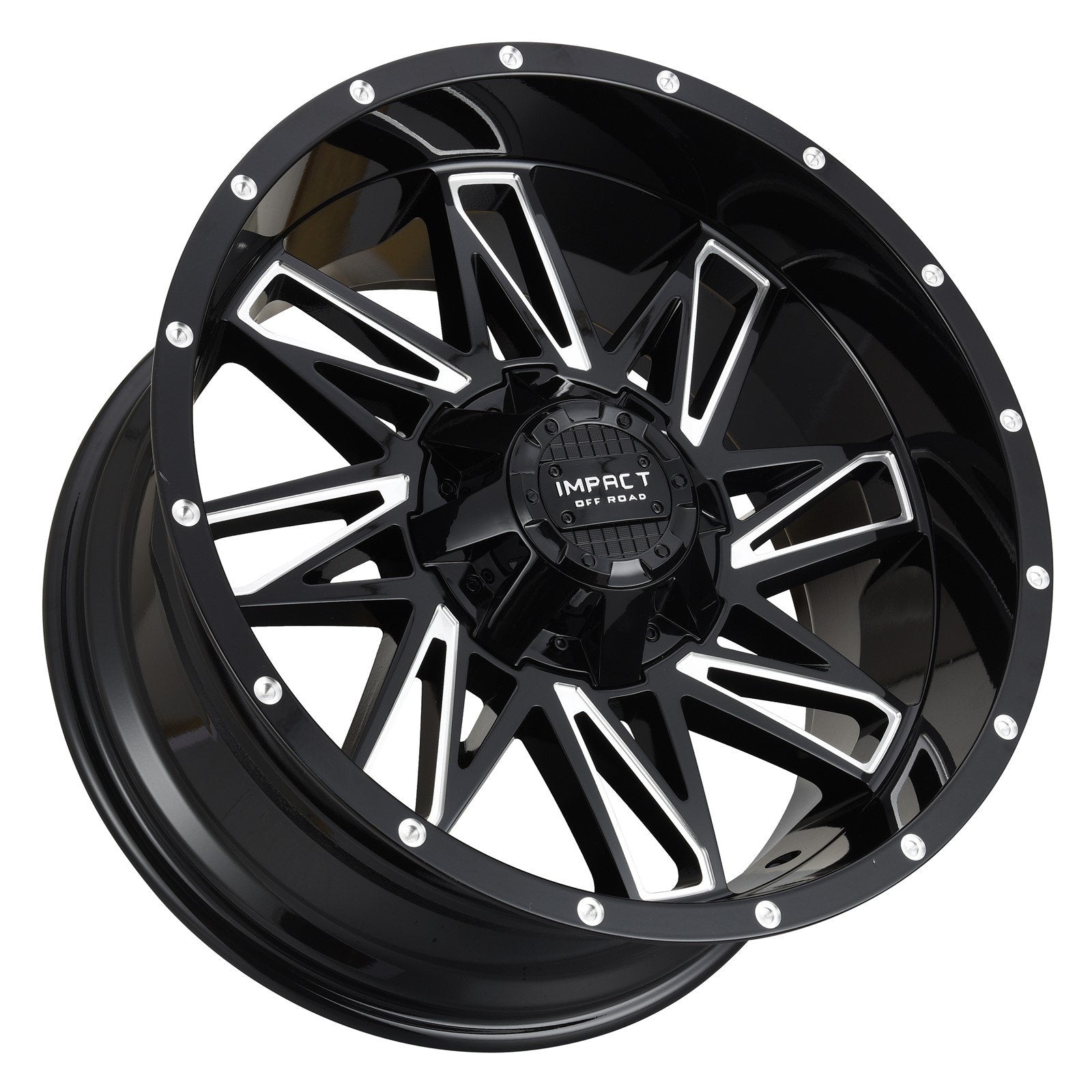 Impact 814 22x12 6x139.7 & 6x135 -44 Gloss Black/Milling Windows