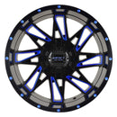 Impact 814 18x9 5x139.7 & 5x127 -12 Gloss Black/Blue Milled