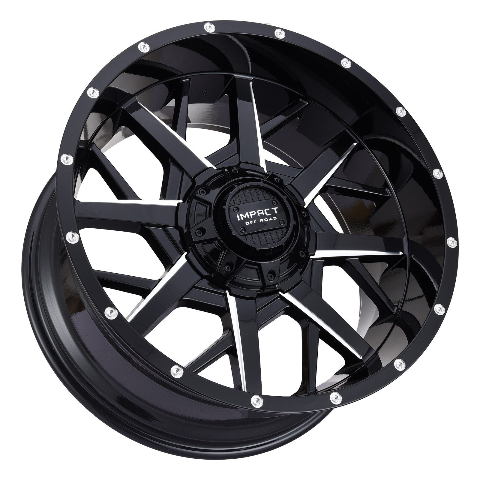 Impact 815 20x10 5x139.7 & 5x127 -12 Gloss Black/Milling Windows