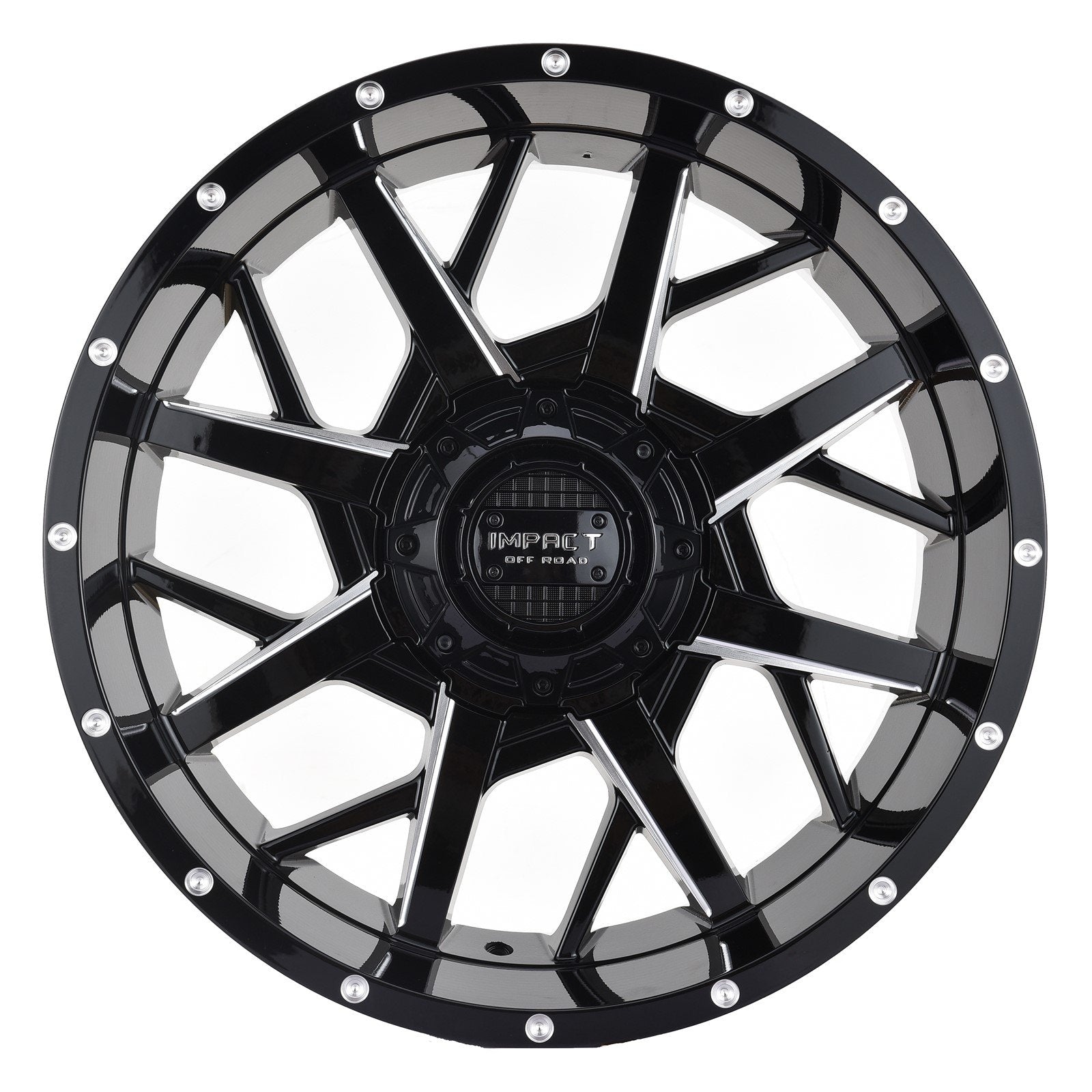 Impact 815 20x10 5x139.7 & 5x127 -12 Gloss Black/Milling Windows