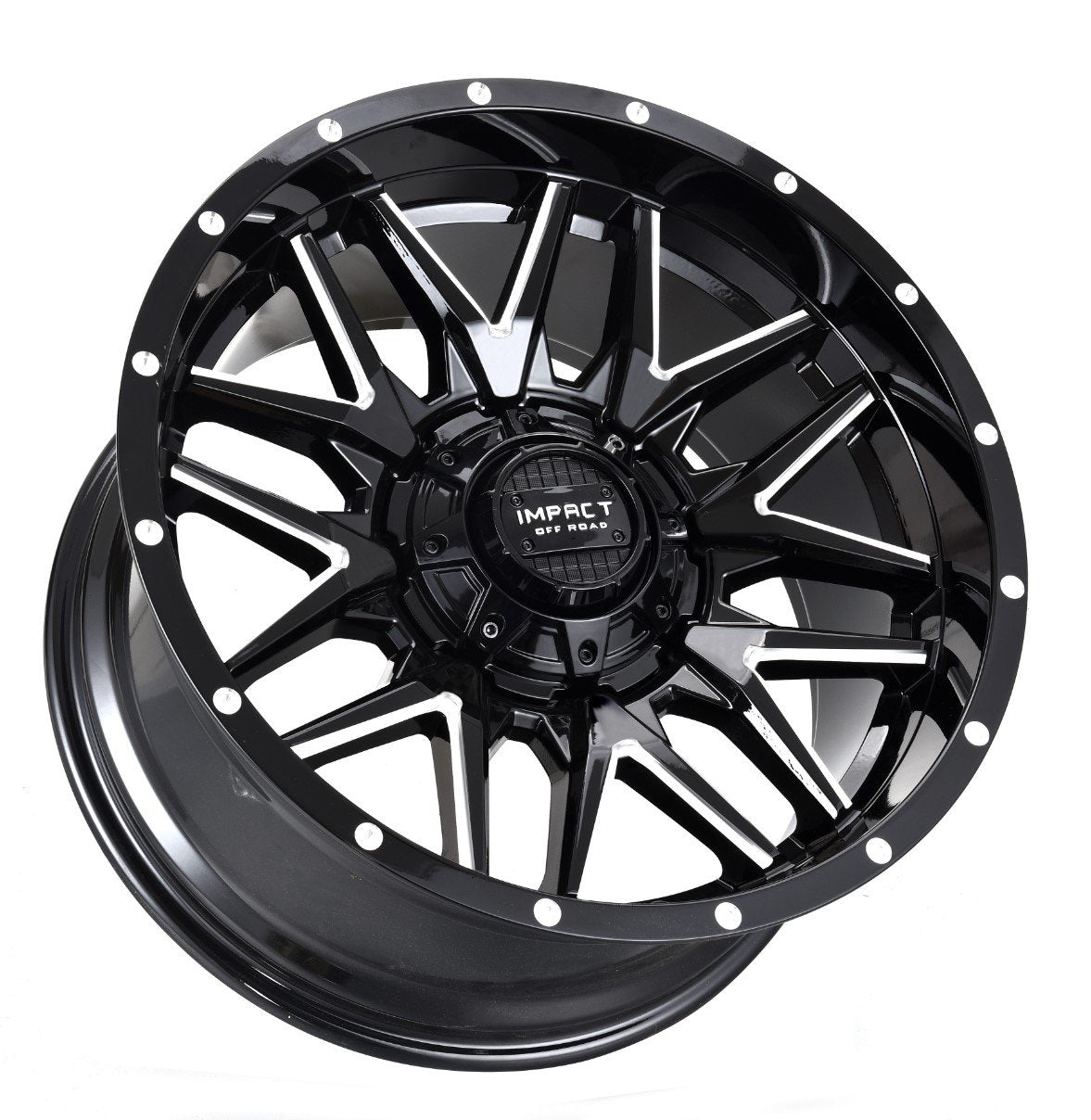 Impact 819 17x9 6x139.7 & 6x135 -12 Gloss Black/Milling Windows