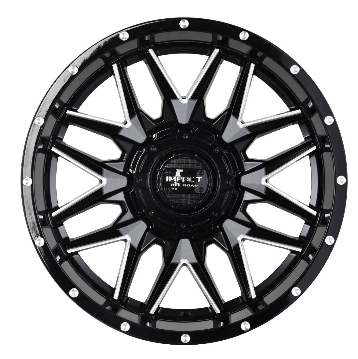 Impact 819 18x9 5x139.7 & 5x127 -12 Gloss Black/Milling Windows