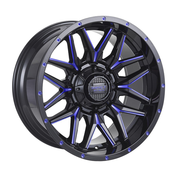 Impact 819 20x10 5x139.7 & 5x127 -12 Gloss Black/Blue Milled