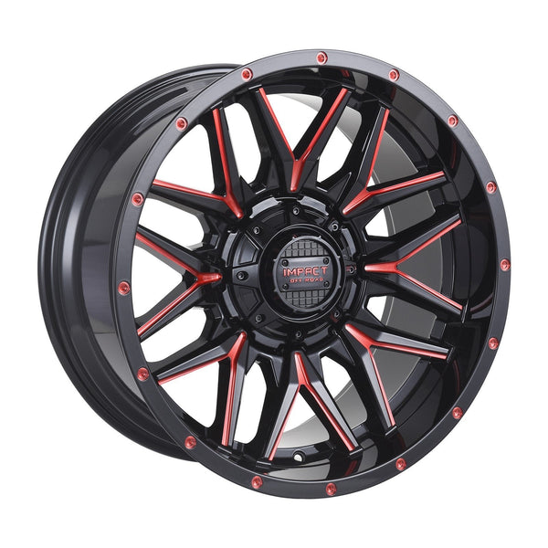 Impact 819 20x10 5x139.7 & 5x150 -12 Gloss Black/Red Milled