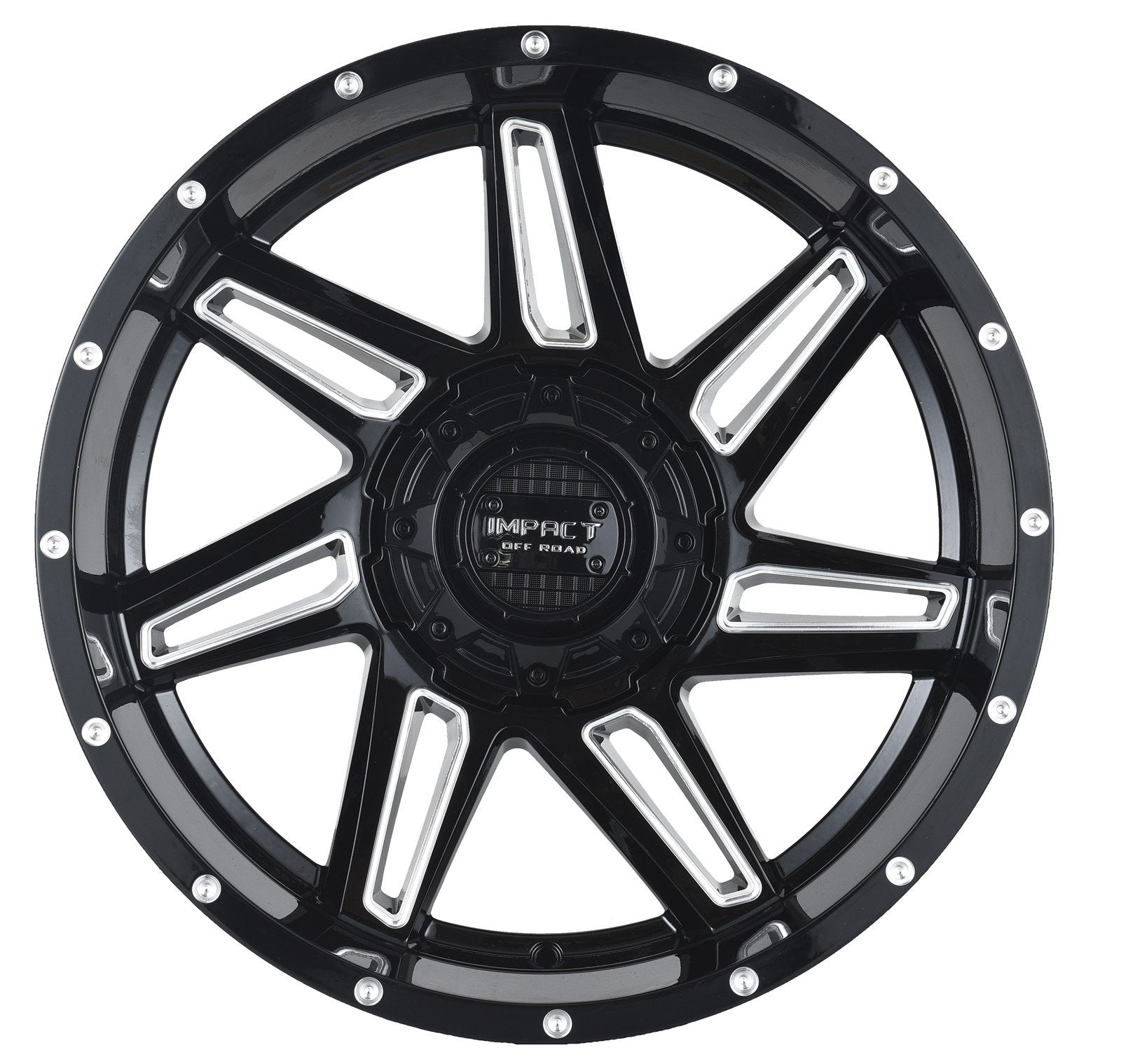 Impact 820 20x10 6x139.7 & 6x135 -12 Gloss Black/Milling Windows