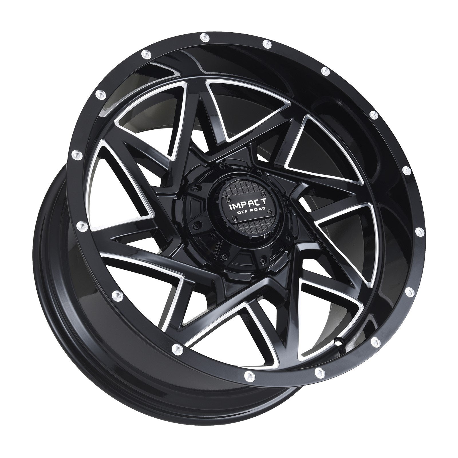 Impact 821 20x10 6x139.7 & 6x135 -12 Gloss Black/Milling Windows