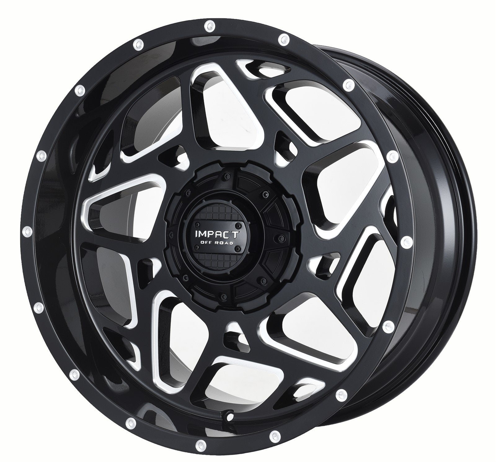 Impact 822 22x12 6x139.7 & 6x135 -44 Gloss Black/Milling Windows