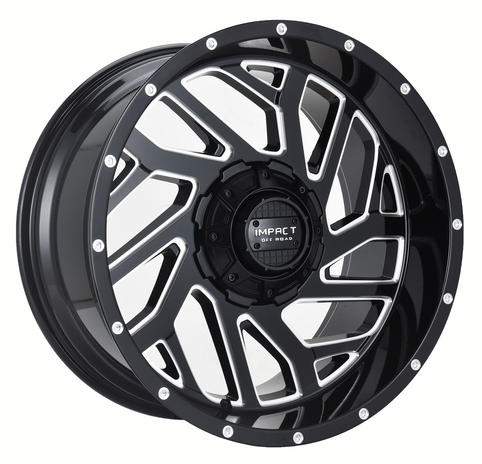 Impact 823 22x12 6x139.7 & 6x135 -44 Gloss Black/Milling Windows
