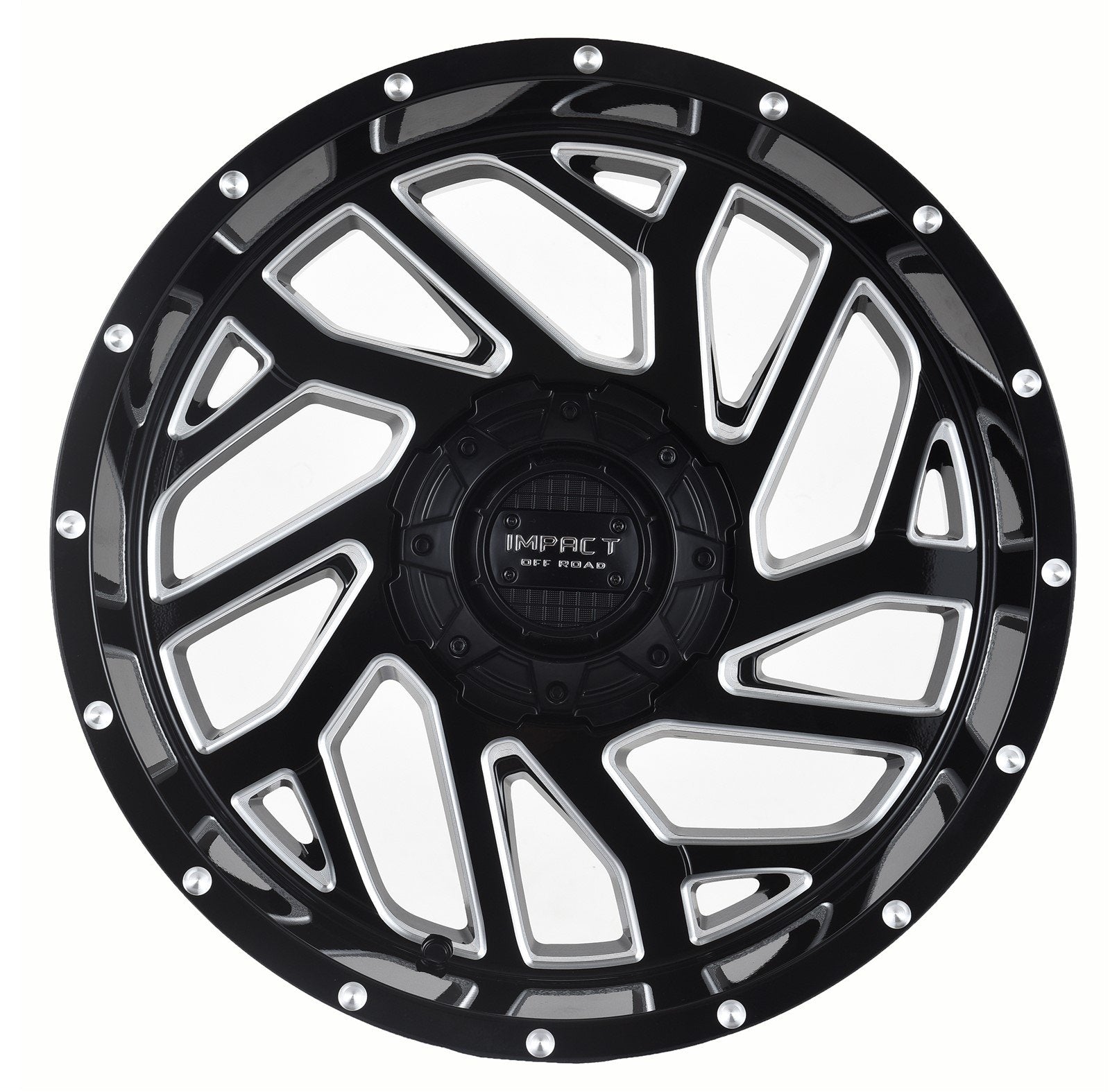 Impact 823 22x12 6x139.7 & 6x135 -44 Gloss Black/Milling Windows