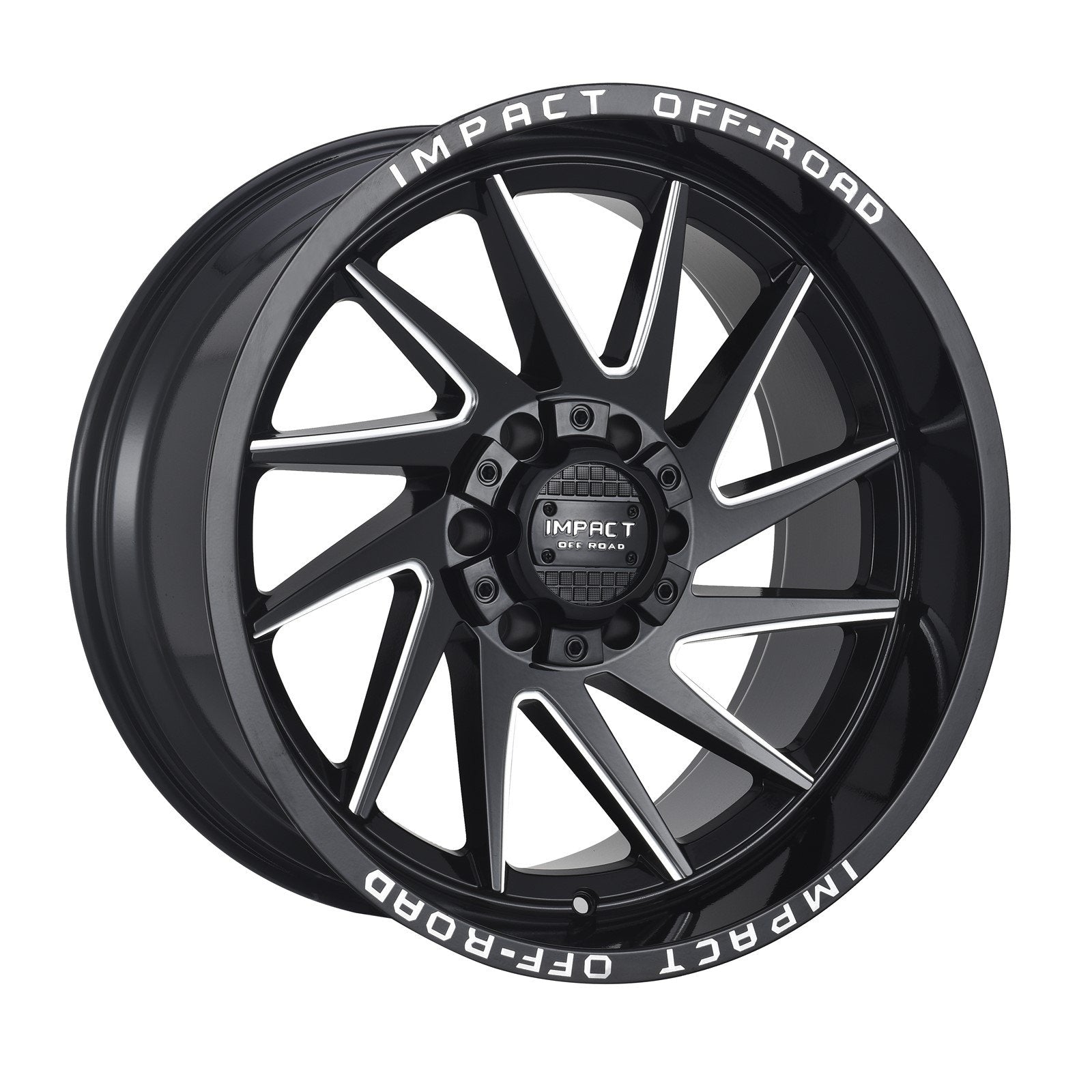 Impact 824 20x10 5x139.7 & 5x127 -12 Gloss Black/Milling Windows