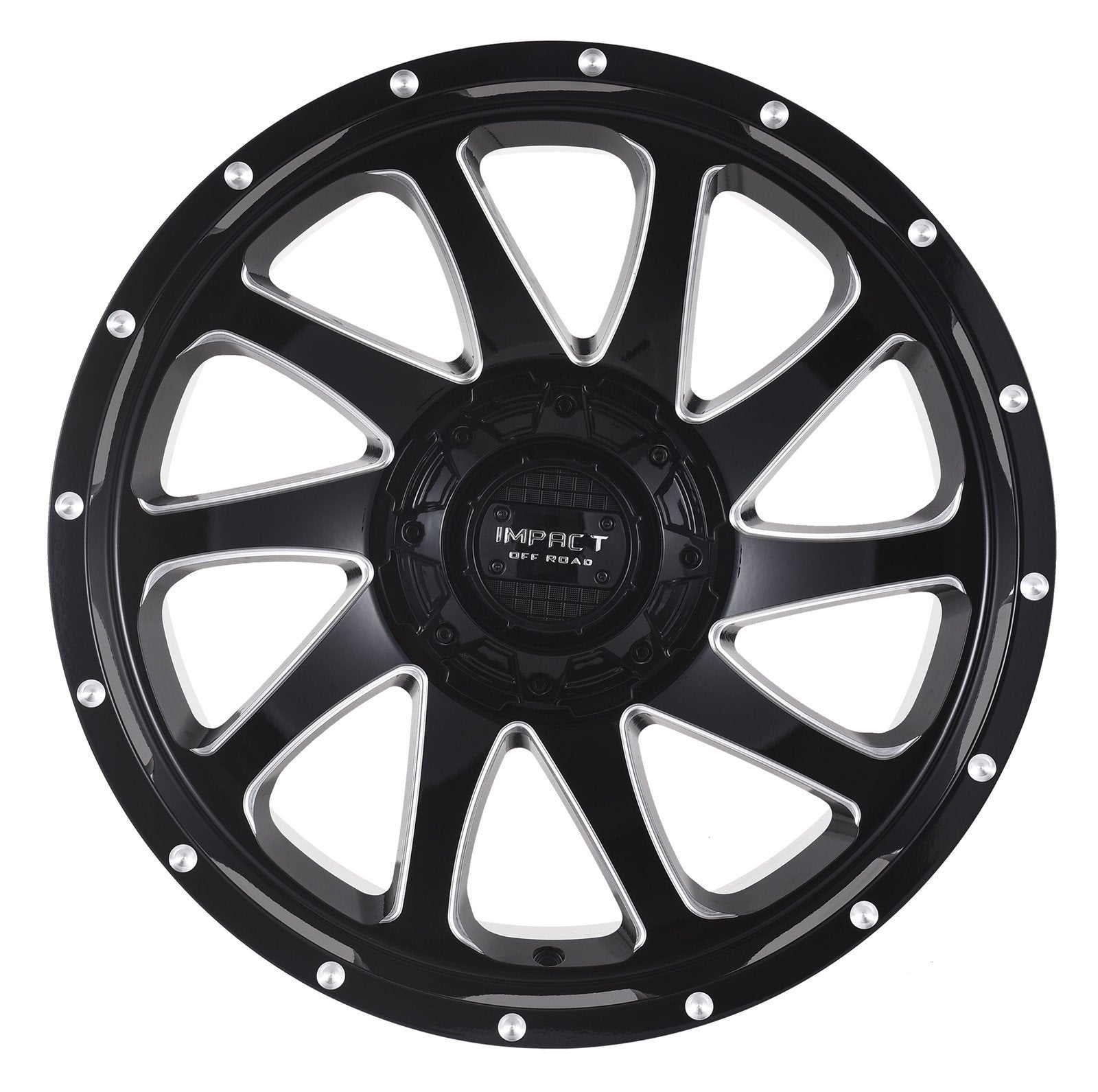 Impact 825 20x10 5x139.7 & 5x127 -12 Gloss Black/Milling Windows