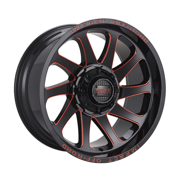 Impact 825 20x10 6x139.7 & 6x135 -12 Gloss Black/Red Milled