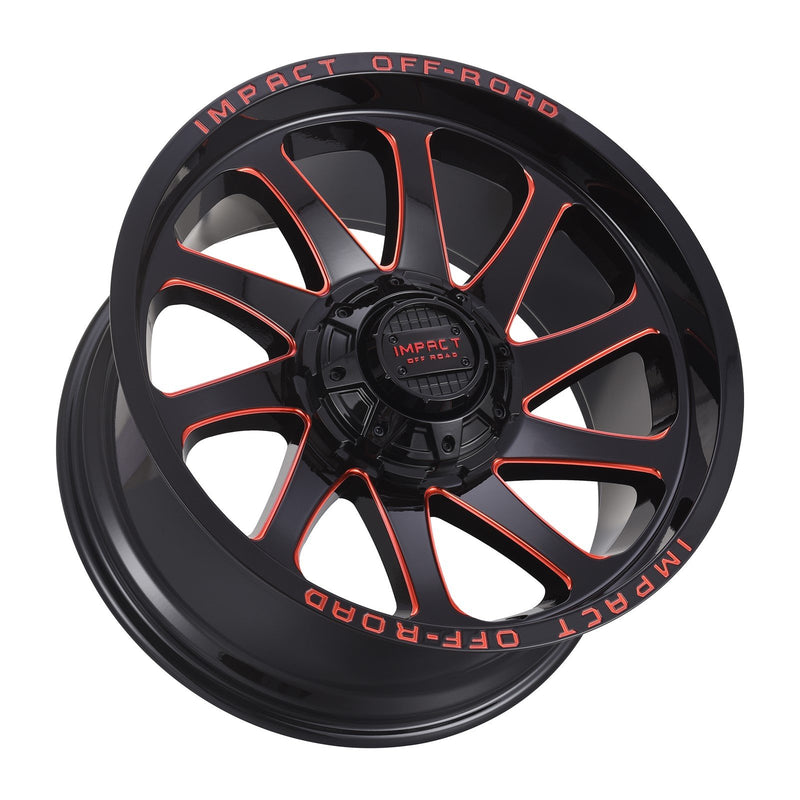 Impact 825 22x12 6x139.7 & 6x135 -44 Gloss Black/Red Milled