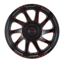 Impact 825 22x12 6x139.7 & 6x135 -44 Gloss Black/Red Milled