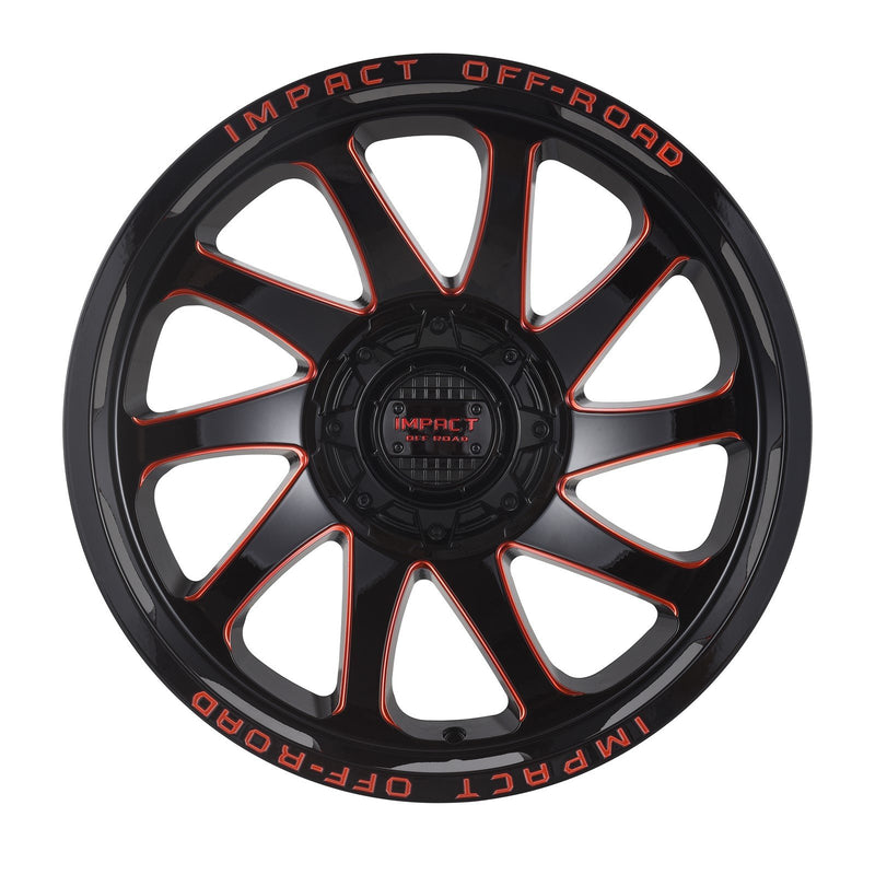 Impact 825 22x12 6x139.7 & 6x135 -44 Gloss Black/Red Milled