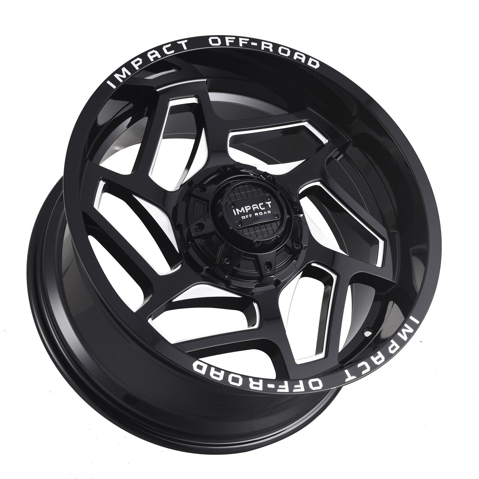 Impact 826 20x10 5x139.7 & 5x127 -12 Gloss Black/Milling Windows