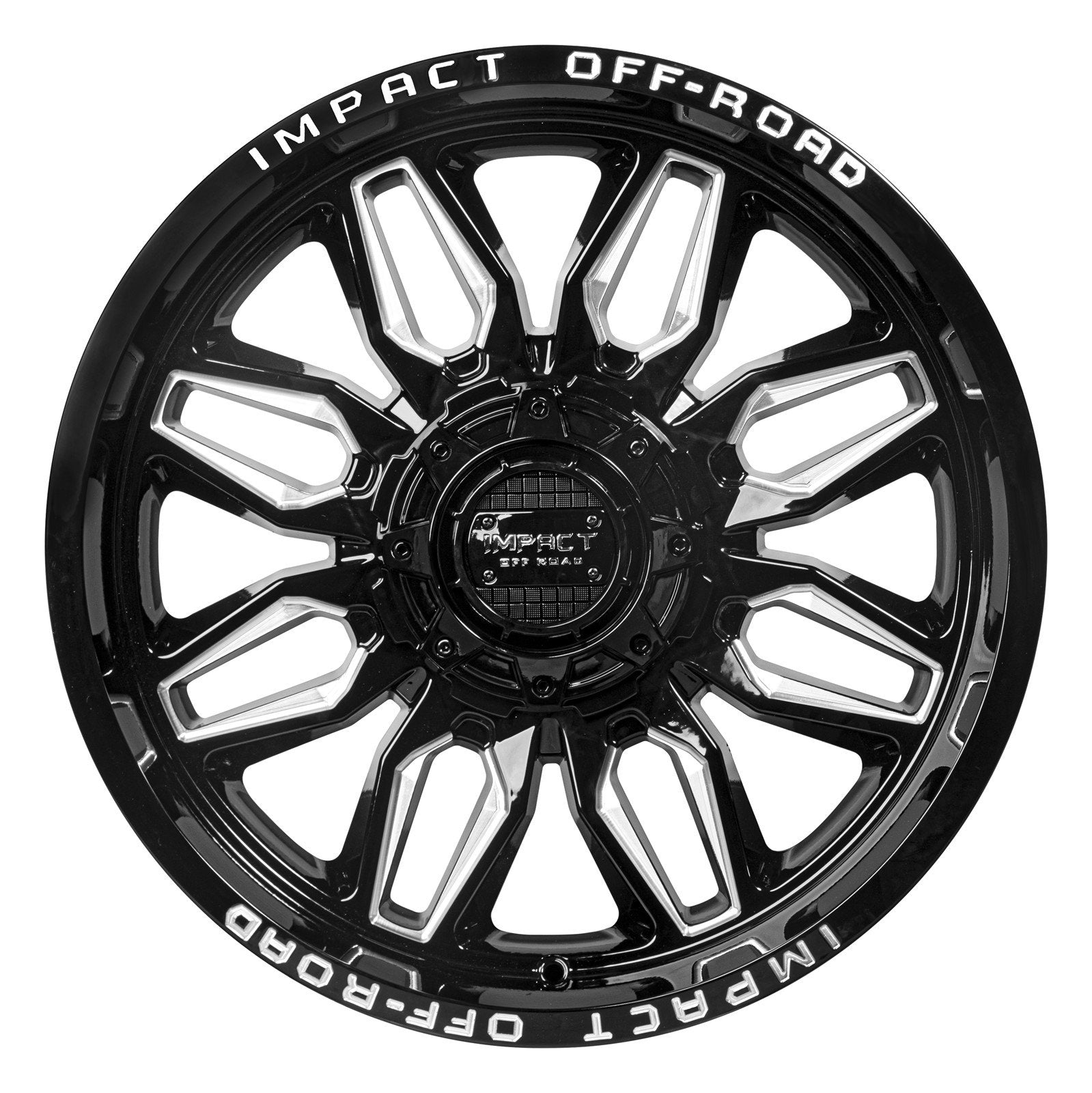 Impact 827 20x10 5x139.7 & 5x127 -12 Gloss Black/Milling Windows