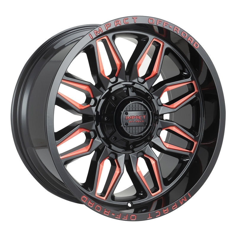 Impact 827 20x10 6x139.7 & 6x135 -12 Gloss Black/Red Milled