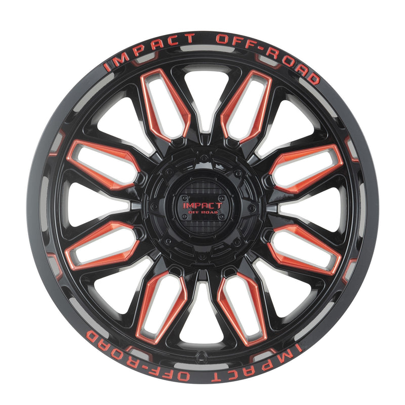 Impact 827 20x10 6x139.7 & 6x135 -12 Gloss Black/Red Milled