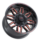 Impact 827 20x10 6x139.7 & 6x135 -12 Gloss Black/Red Milled