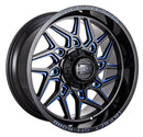 Impact 829 20x10 6x139.7 & 6x135 -12 Gloss Black/Blue Milled