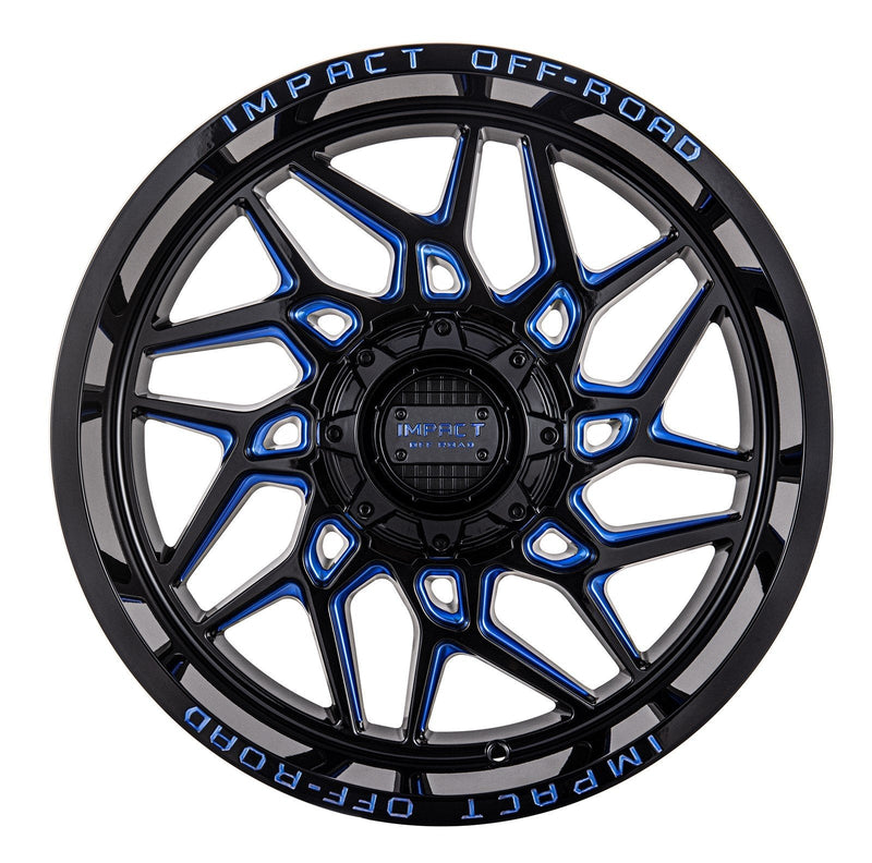 Impact 829 20x10 6x139.7 & 6x135 -12 Gloss Black/Blue Milled