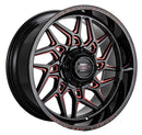 Impact 829 20x10 6x139.7 & 6x135 -12 Gloss Black/Red Milled