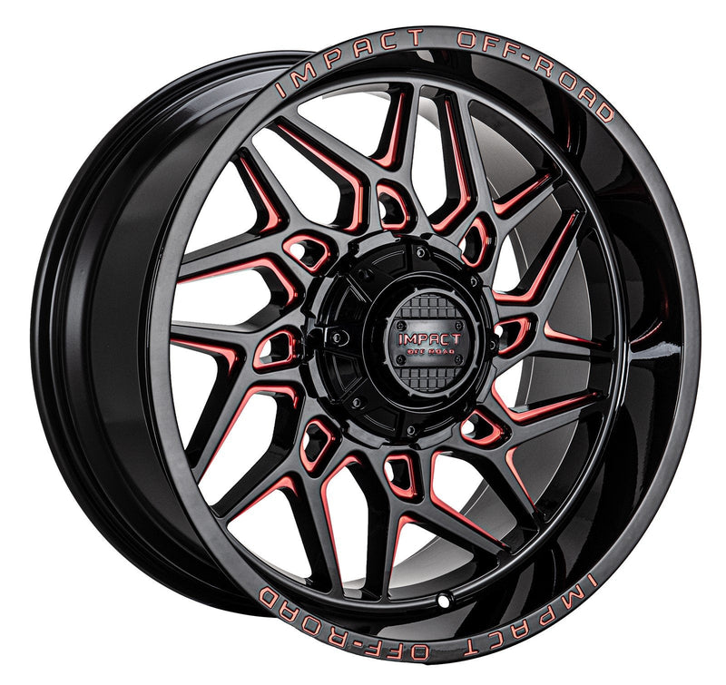 Impact 829 20x10 6x139.7 & 6x135 -12 Gloss Black/Red Milled