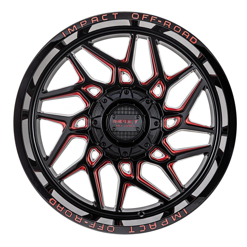 Impact 829 20x10 6x139.7 & 6x135 -12 Gloss Black/Red Milled